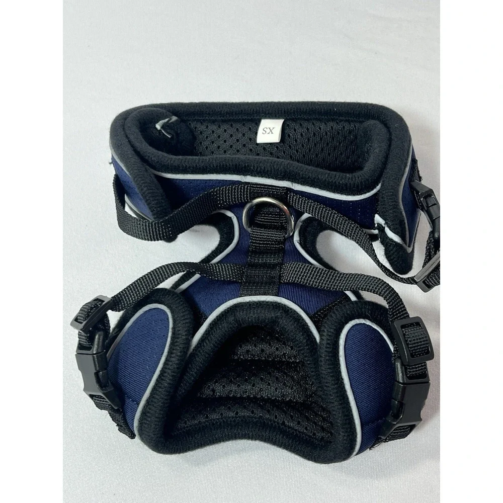 Pet XS Cat Harness Collar Soft Chest Strap Blue